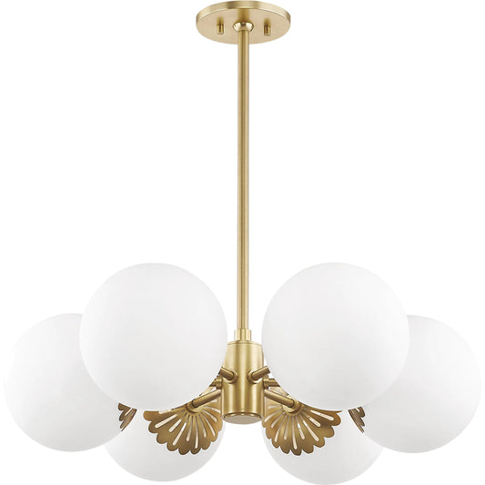 Paige Chandelier by Mitzi. Made from steel in a transitional style.