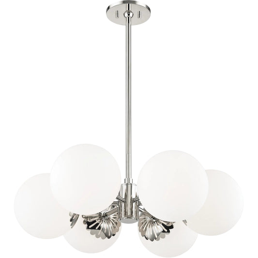 Paige Chandelier by Mitzi. Made from steel in a transitional style.