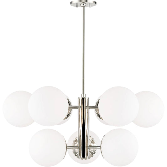 Paige Chandelier by Mitzi. Made from steel in a transitional style.