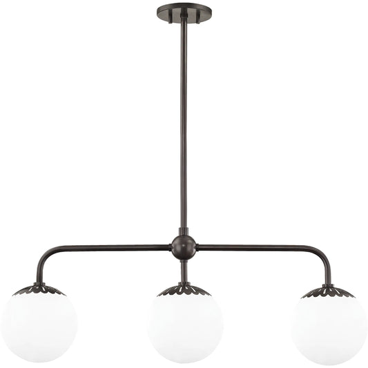 Paige Island Light by Mitzi. Made from steel in a modern style.