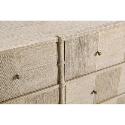 Bywater Dresser by Jonathan Charles in beige and washed acacia. Made from oak, aluminum, acacia veneer, beech in a transitional style.