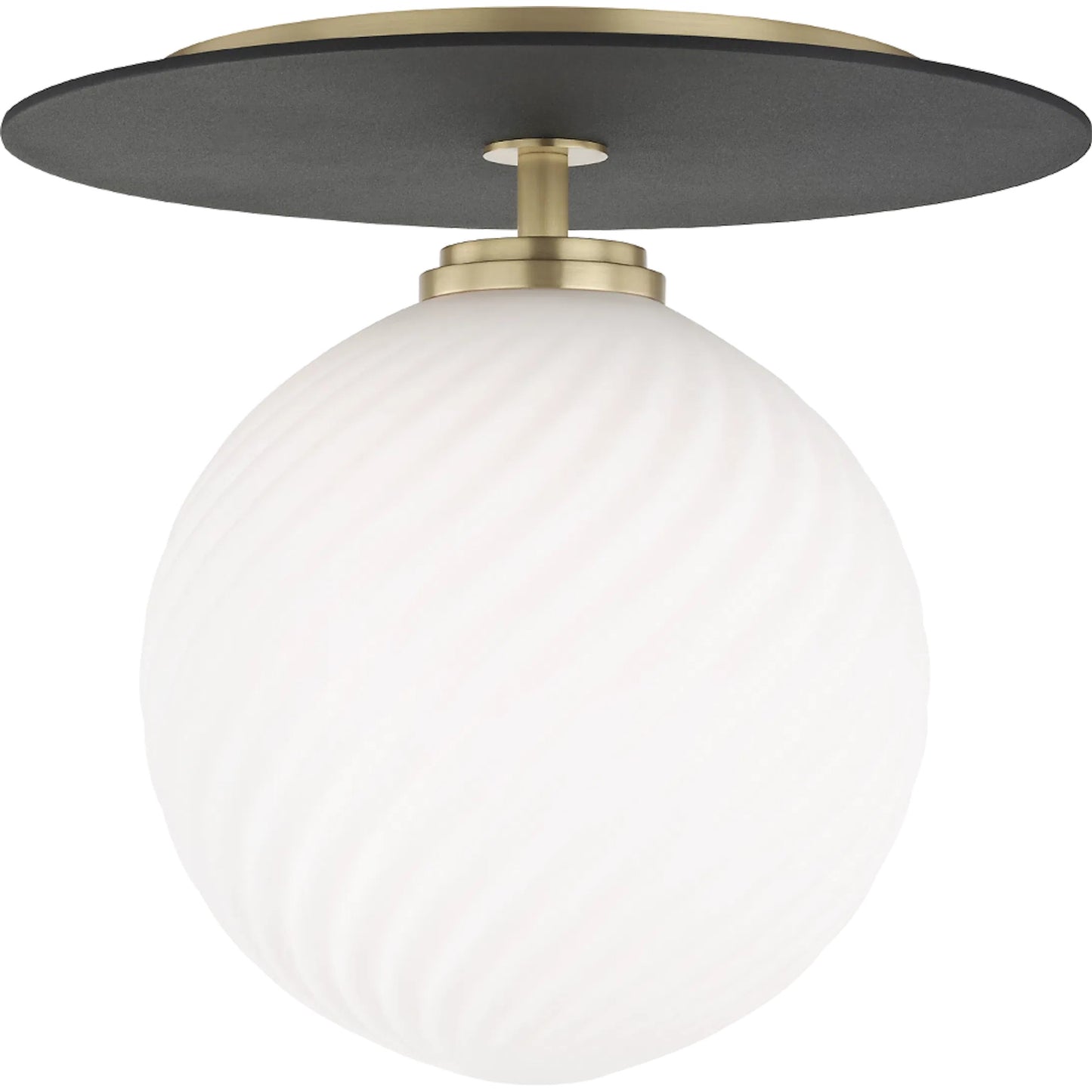 004 S-313460 | Primary Silo | Ellis Flush Mount by Mitzi in aged brass, black. Made from steel in a modern style.