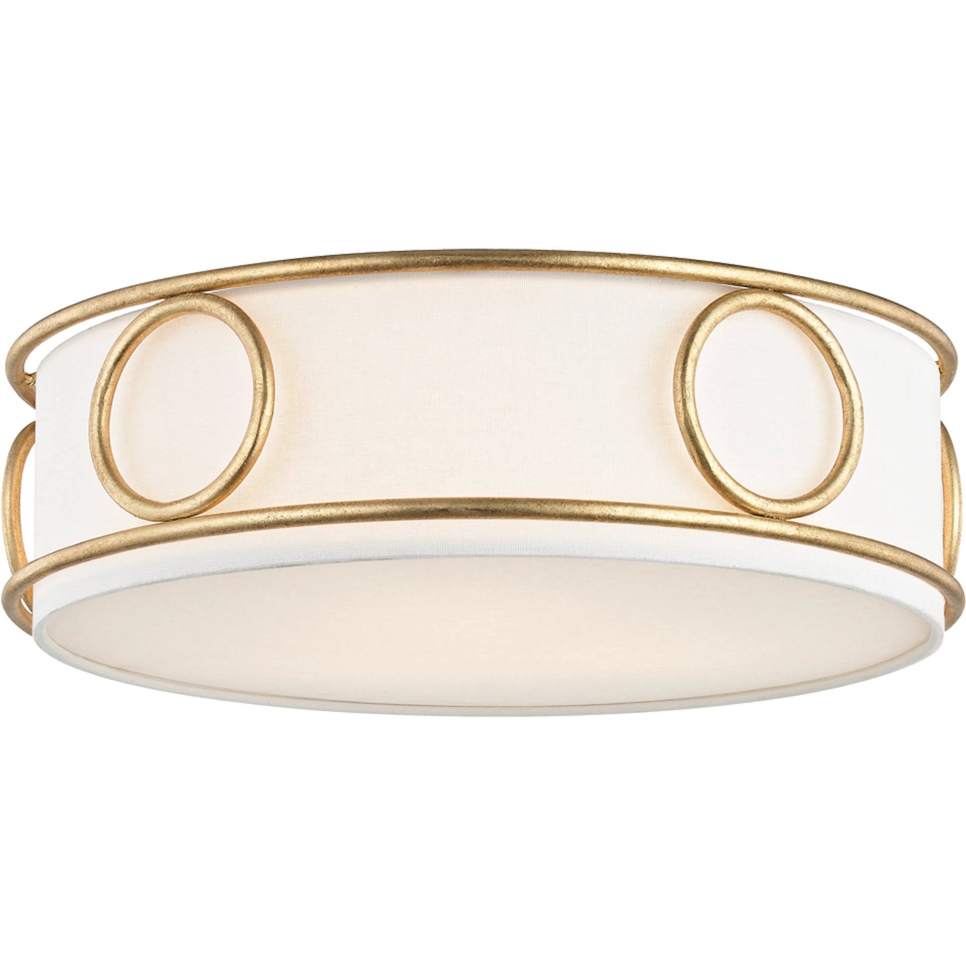 Jade Flush Mount by Mitzi in gold leaf. Made from steel in a transitional style.