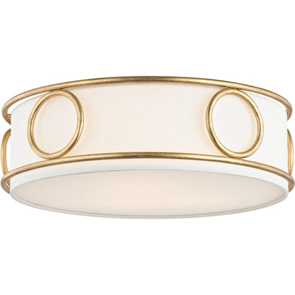 Jade Flush Mount by Mitzi in gold leaf. Made from steel in a transitional style.