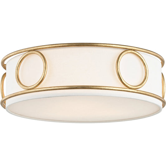 Jade Flush Mount by Mitzi in gold leaf. Made from steel in a transitional style.