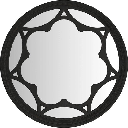 Atrium Round Mirror by A.R.T. Furniture in hand rubbed black, undertones of brown. Made from unique in a traditional style.