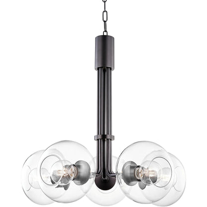 Margot Chandelier by Mitzi in old bronze. Made from steel in a modern style.