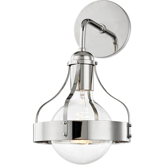 Violet Wall Sconce by Mitzi in polished nickel. Made from steel in a modern style.