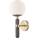 Brielle Wall Sconce by Mitzi in aged brass. Made from steel in a modern style.