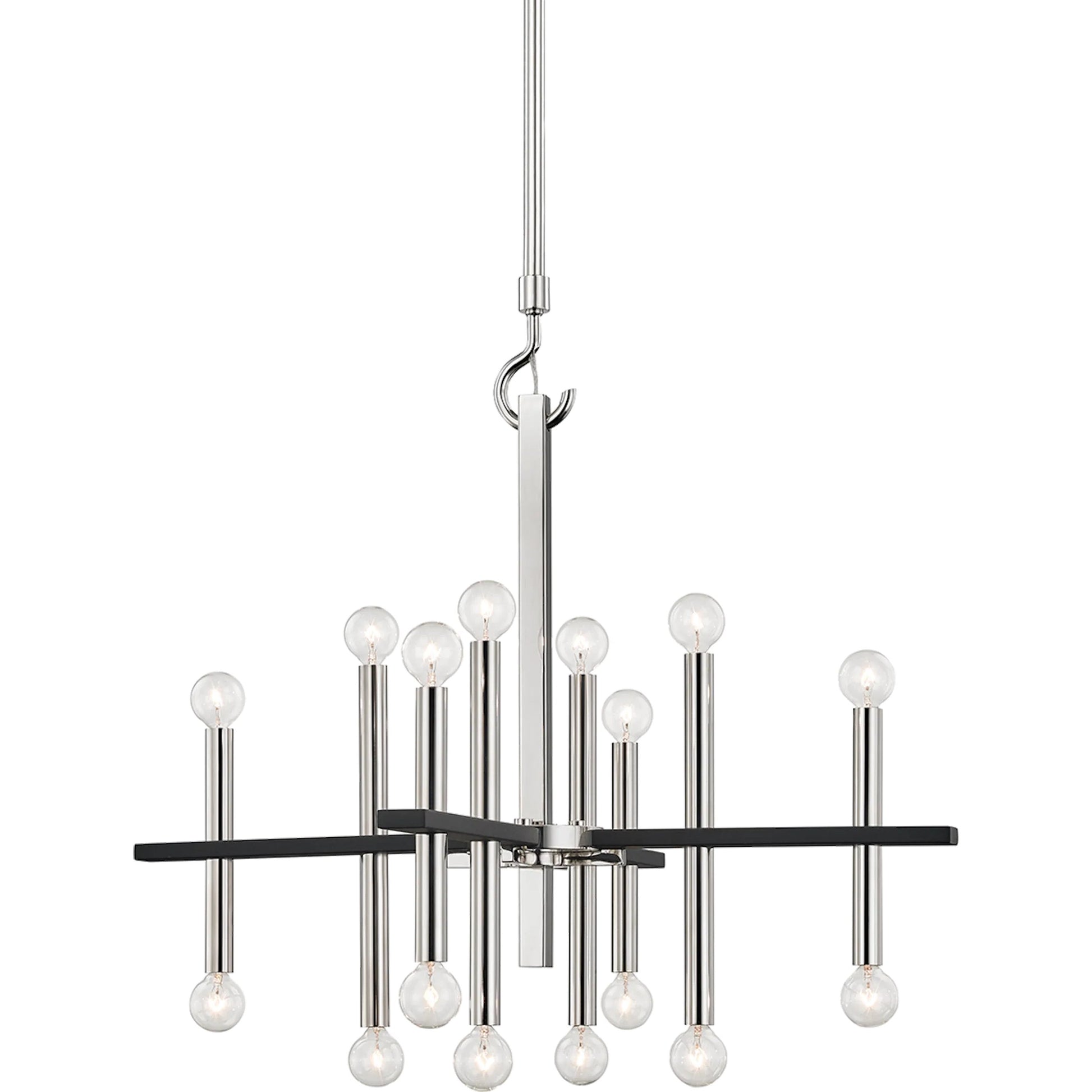 Colette Chandelier by Mitzi. Made from steel in a modern style.