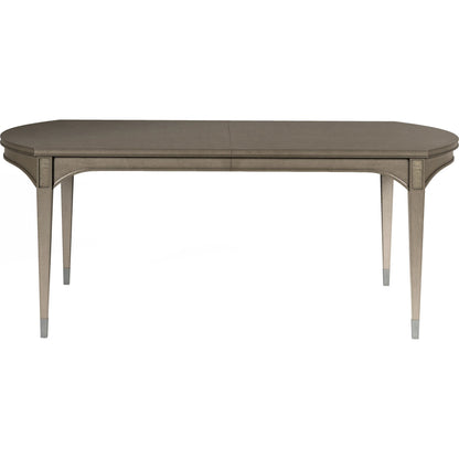 Cove Rectangular Dining Table by A.R.T. Furniture in grey and mica. Made from rubberwood solids, primavera veneer, metal in a traditional style.