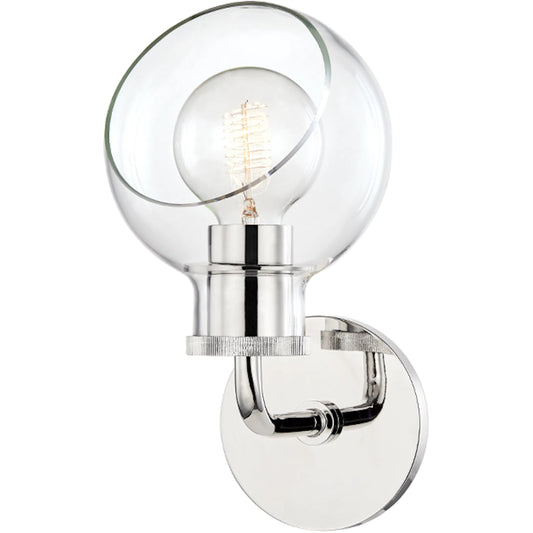 Noelle Bath Bracket by Mitzi in polished nickel. Made from steel in a modern style.