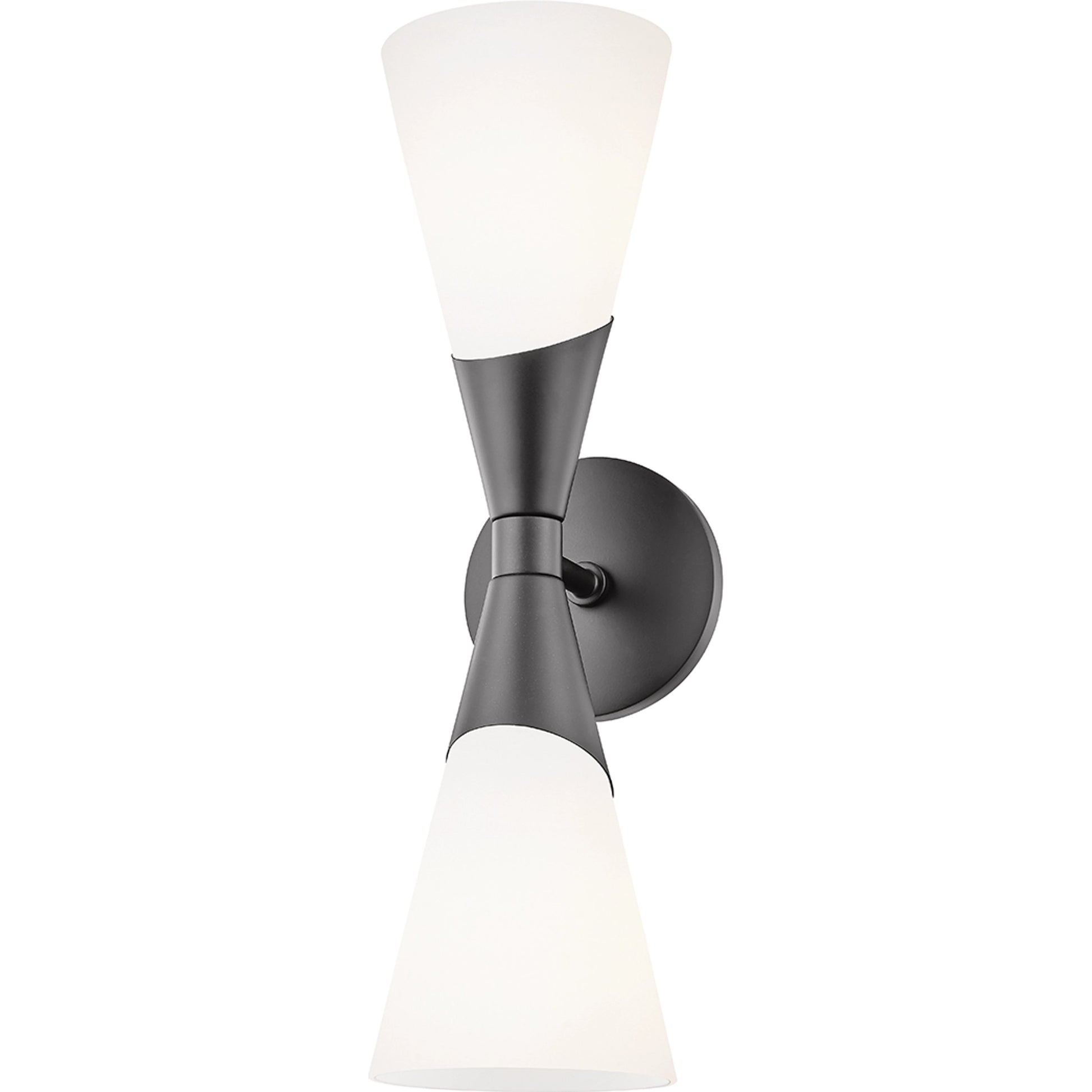 Parker Wall Sconce by Mitzi in black. Made from steel in a modern style.