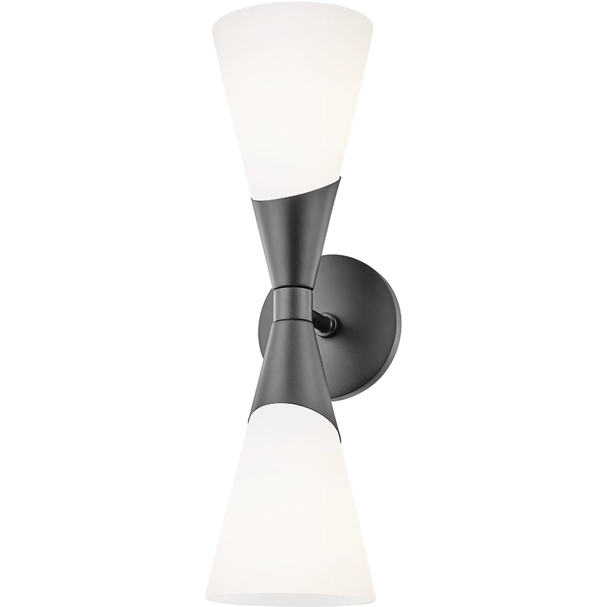 Parker Wall Sconce by Mitzi in black. Made from steel in a modern style.