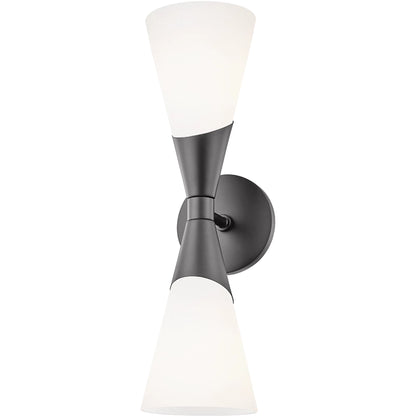 Parker Wall Sconce by Mitzi in black. Made from steel in a modern style.