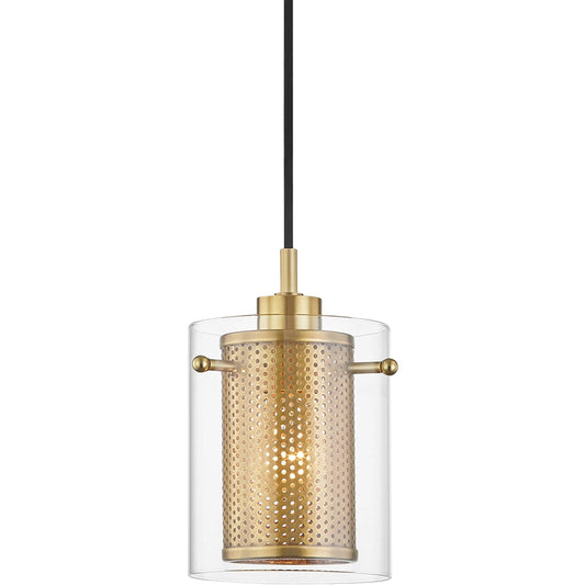 Elanor Pendant by Mitzi in aged brass. Made from steel in a modern style.