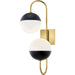 Renee Wall Sconce by Mitzi in aged brass black. Made from steel in a modern style.
