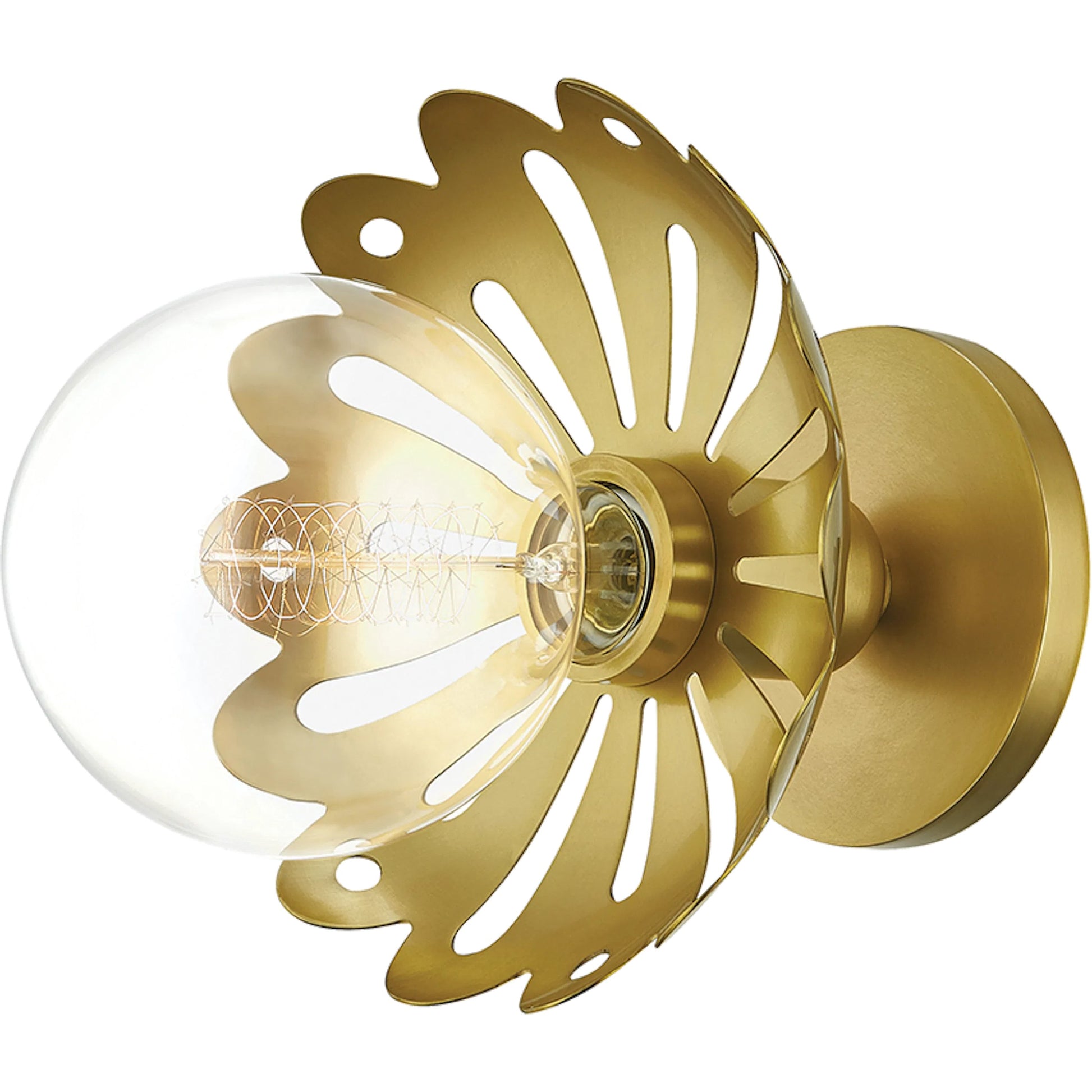 Alyssa Wall Sconce by Mitzi in aged brass. Made from steel in a modern style.