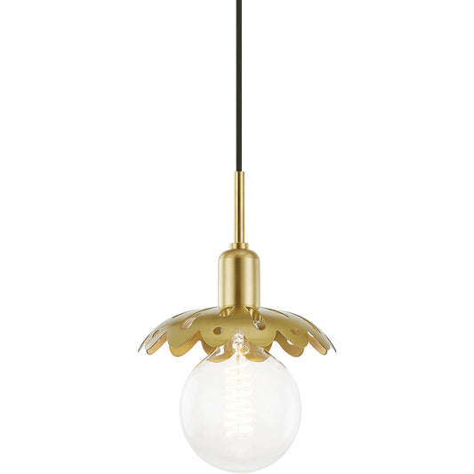Alyssa Pendant by Mitzi in aged brass. Made from steel in a modern style.