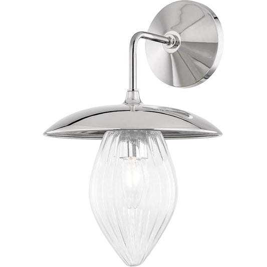 Lana Wall Sconce by Mitzi in polished nickel. Made from steel in a transitional style.