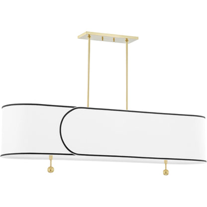 Lindley 5 Light Pendant by Hudson Valley. Made from brass in a transitional style.
