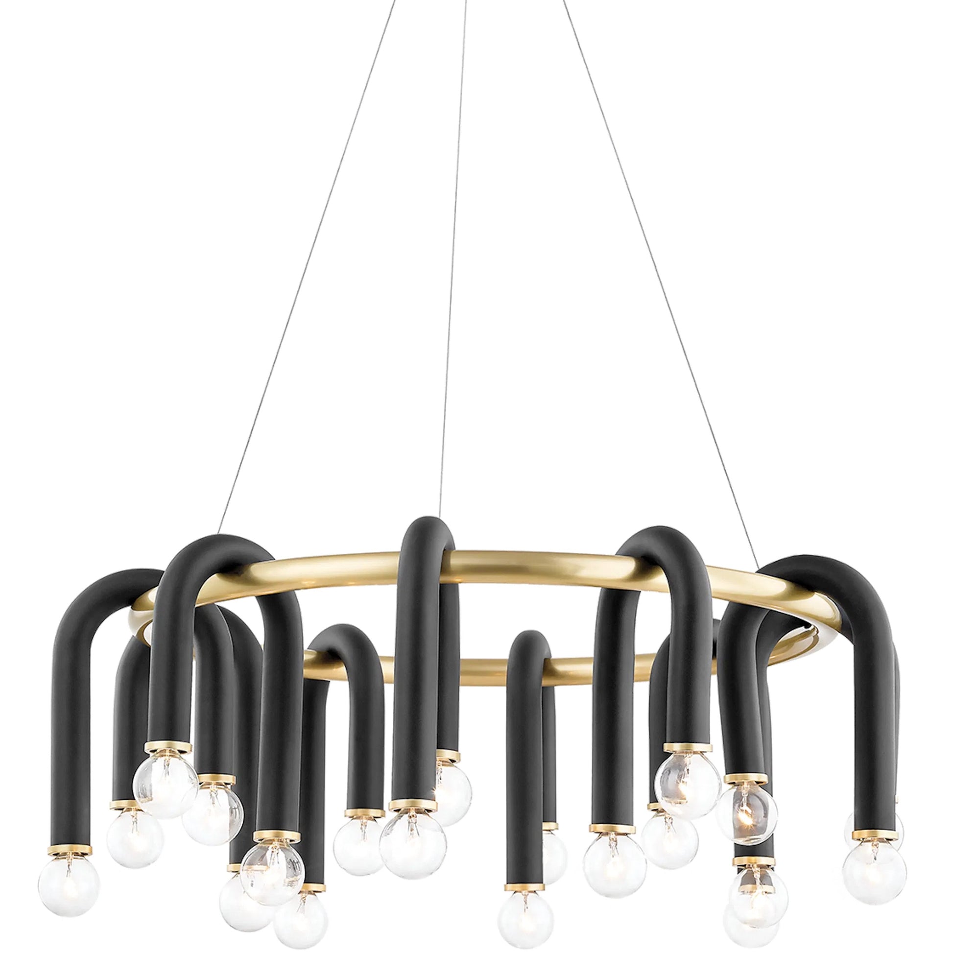 Whit Chandelier by Mitzi. Made from steel in a modern style.