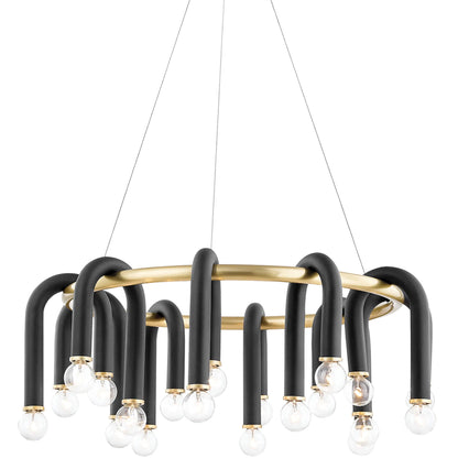 Whit Chandelier by Mitzi. Made from steel in a modern style.