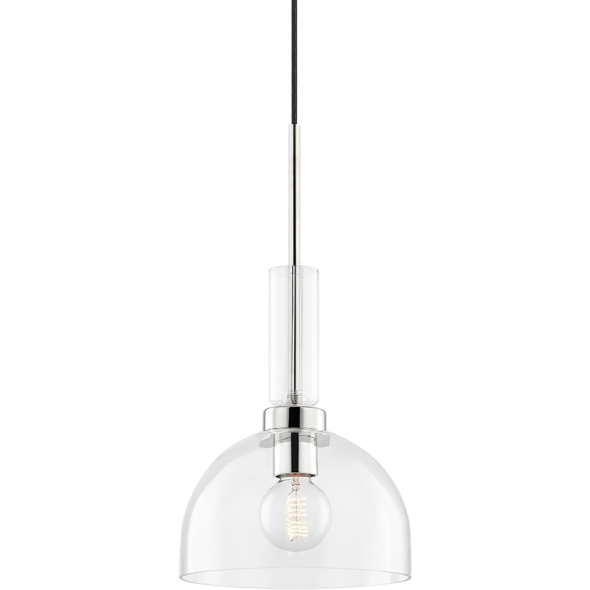 Tabitha 1 Light Pendant by Mitzi in aged brass. Made from steel in a modern style.