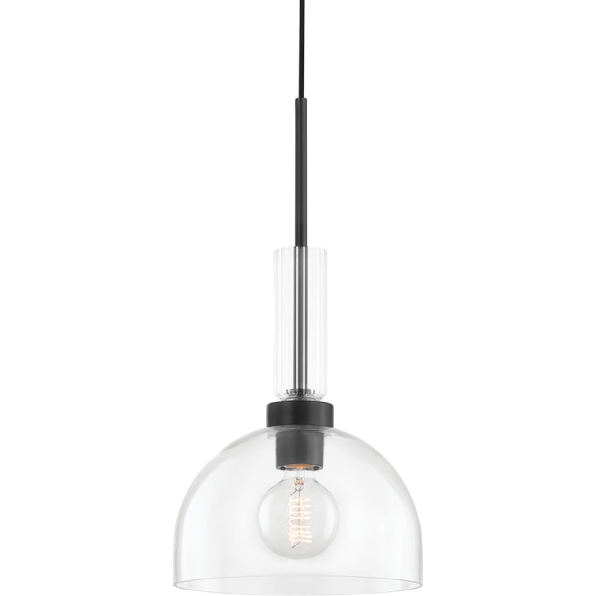 Tabitha 1 Light Pendant by Mitzi in aged brass. Made from steel in a modern style.