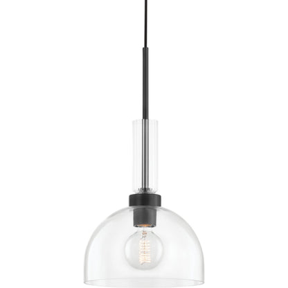 Tabitha 1 Light Pendant by Mitzi in aged brass. Made from steel in a modern style.