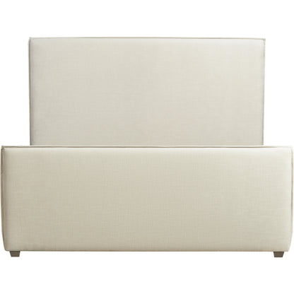 Zest Flanged Upholstered Bed by Zest in beige, flax and cream. Made from rubberwood, fabric in a modern style.
