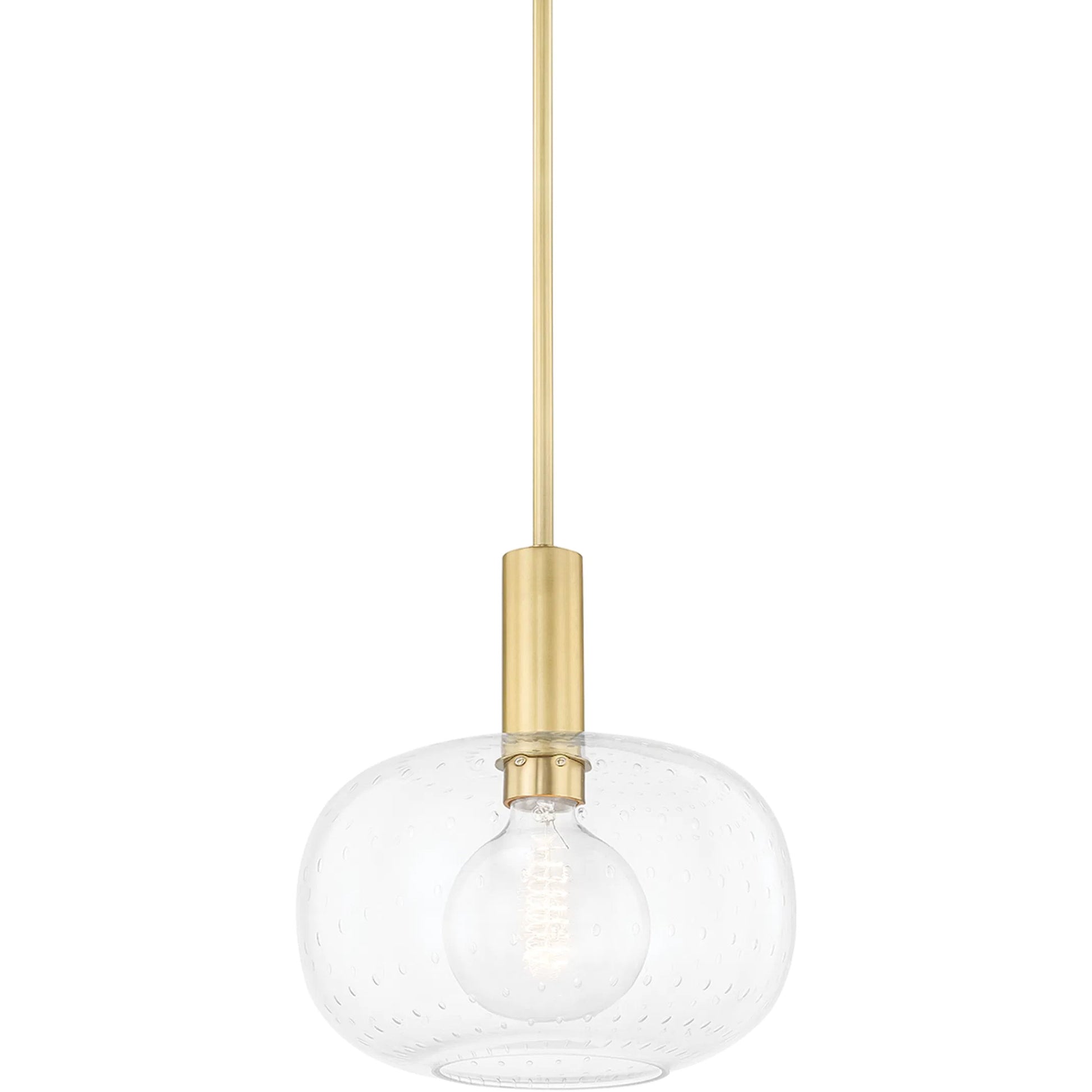 Harlow 1 Light Pendant by Mitzi in polished nickel. Made from steel in a modern style.