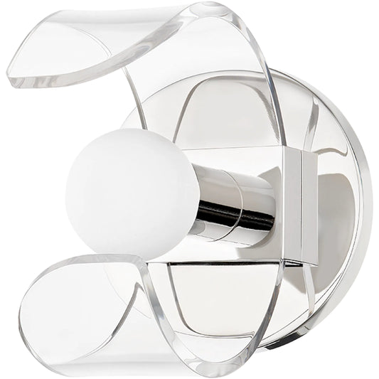 Ora Bath Bracket by Mitzi in polished nickel. Made from steel in a modern style.
