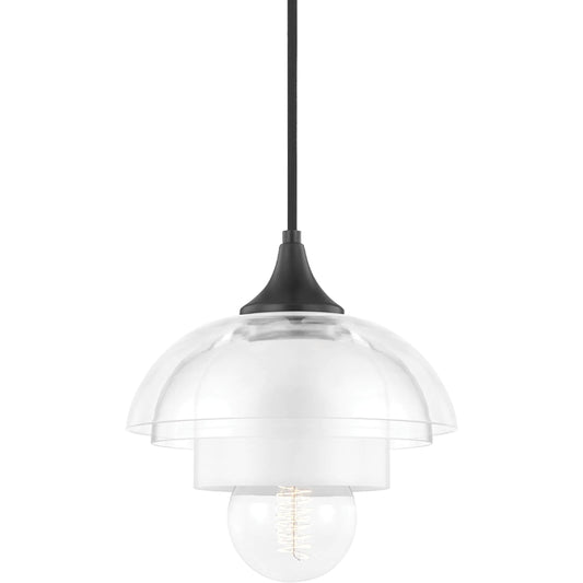 Ruby Pendant by Mitzi in old bronze. Made from steel in a transitional style.