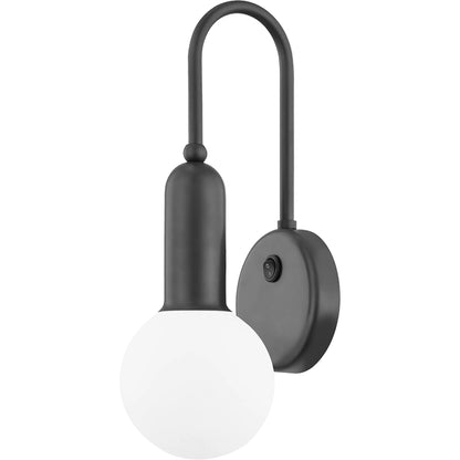 Gabby 1 Light Wall Sconce by Mitzi in polished nickel. Made from steel in a modern style.