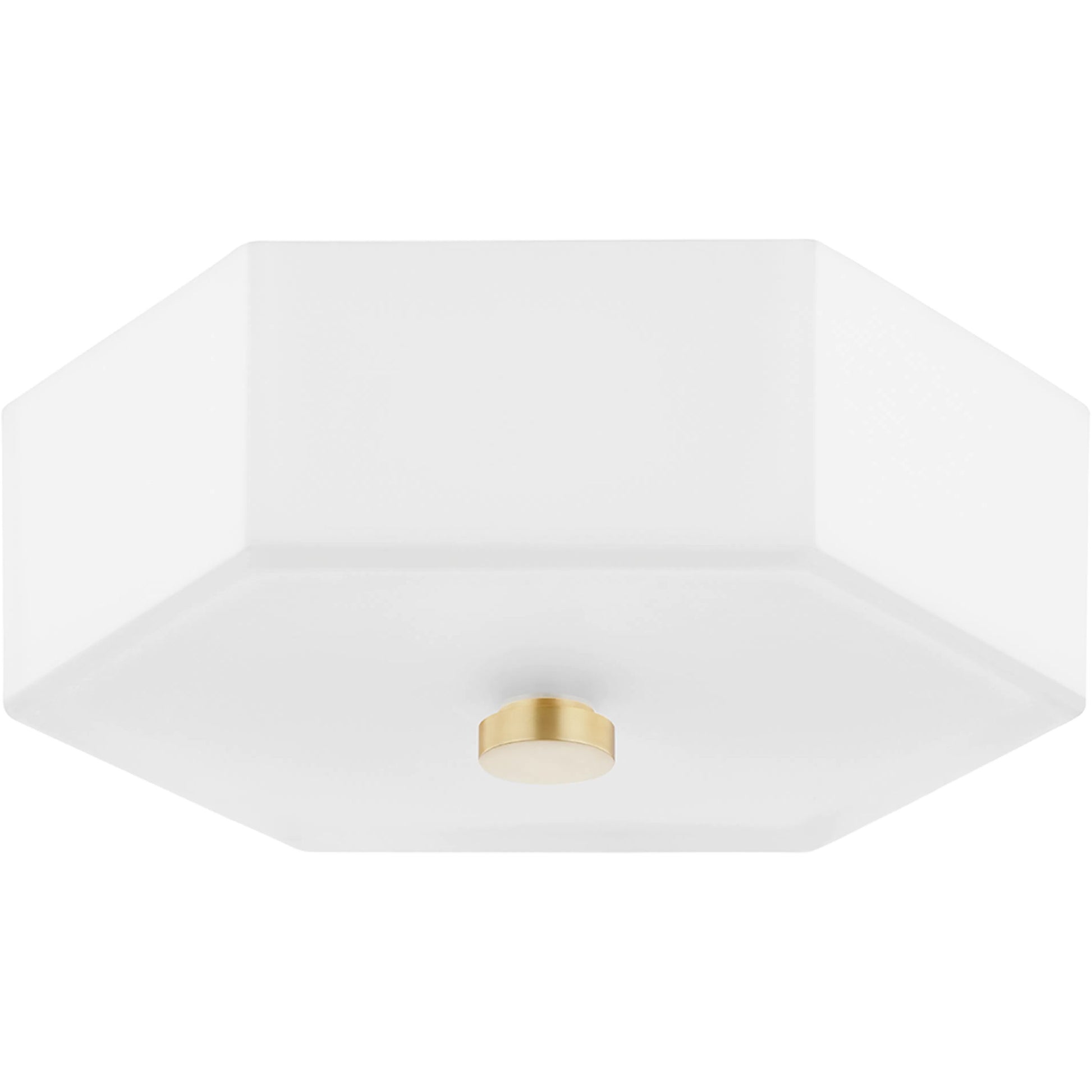 Lizzie Flush Mount by Mitzi in aged brass, polished nickel. Made from steel in a transitional style.