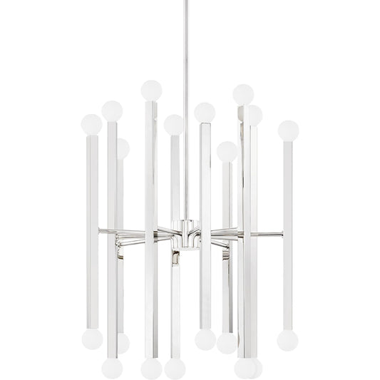 Dona Chandelier by Mitzi. Made from steel in a modern style.