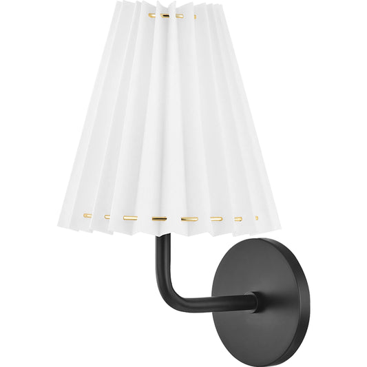 Demi Wall Sconce by Mitzi in soft black. Made from steel in a traditional style.