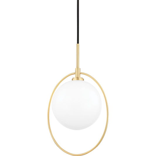 Babette Pendant by Mitzi in aged brass. Made from steel in a modern style.