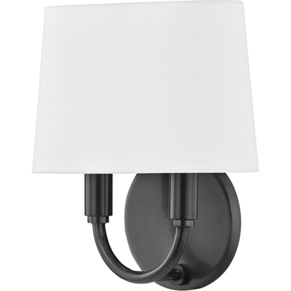 Clair Wall Sconce by Mitzi in aged brass. Made from steel in a traditional style.