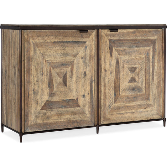St. Armand Chest by Hooker Furniture in light natural. Made from acacia solids with round metal tube, metal sheet in a traditional style.