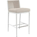 Sabbia Outdoor Counterstool by Sunset West in white. Made from olefin rope in a coastal style.