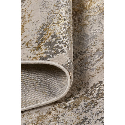 Aura Rug - 3735F by Feizy in gold, gray, ivory. Made from polyester, polypropylene in a unique style.
