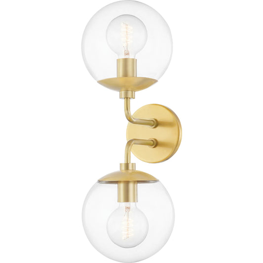 Meadow 2 Light Wall Sconce by Mitzi. Made from steel in a modern style.