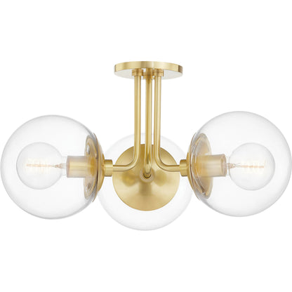 Meadow 3 Light Semi Flush by Mitzi. Made from steel in a modern style.