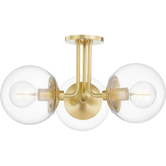 Meadow 3 Light Semi Flush by Mitzi. Made from steel in a modern style.