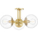 Meadow 3 Light Semi Flush by Mitzi. Made from steel in a modern style.