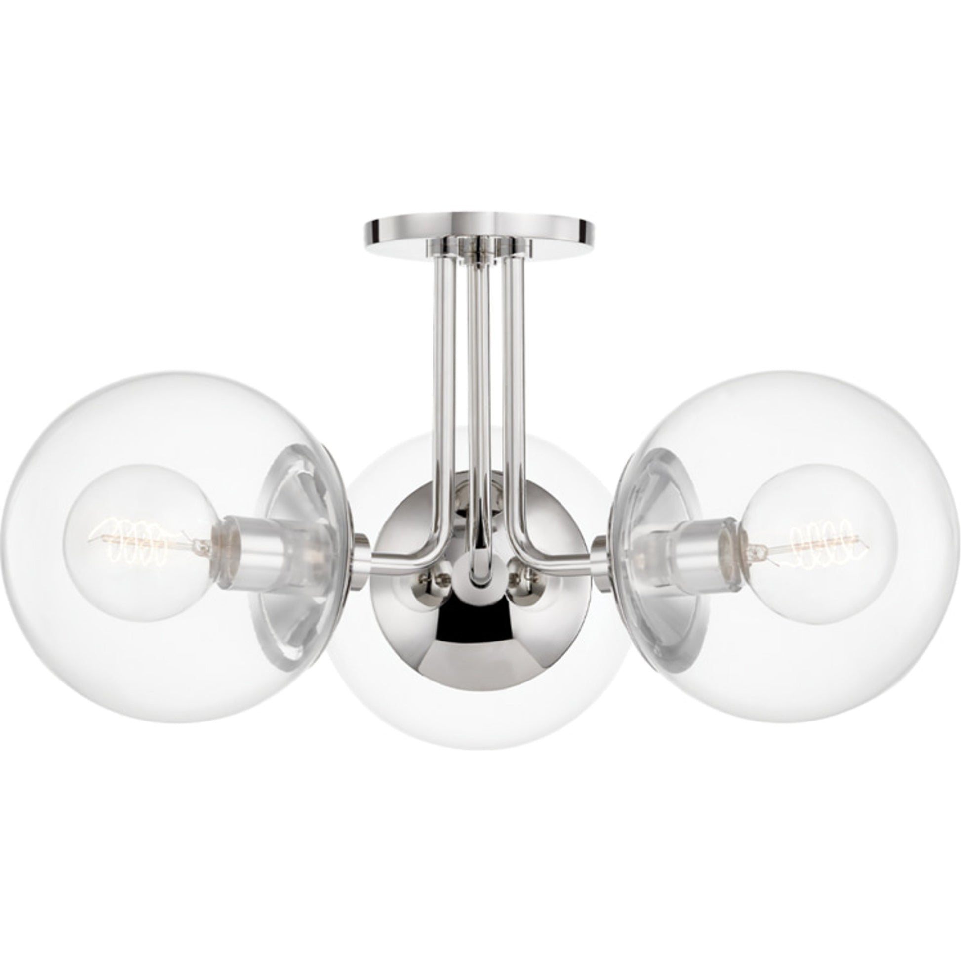 Meadow 3 Light Semi Flush by Mitzi. Made from steel in a modern style.