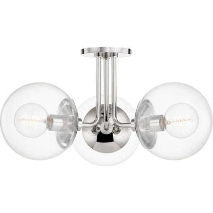 Meadow 3 Light Semi Flush by Mitzi. Made from steel in a modern style.