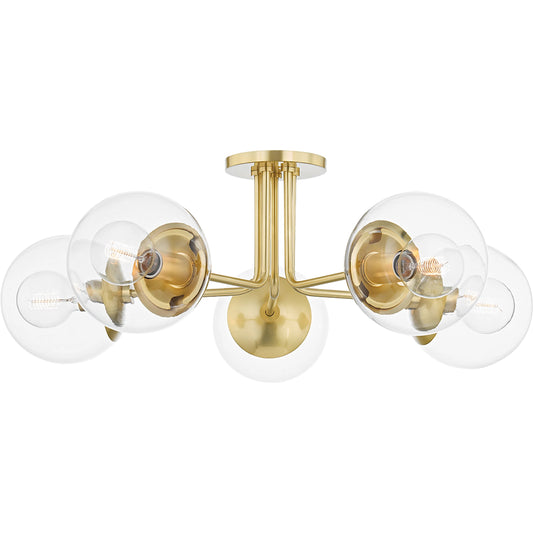 Meadow 5 Light Semi Flush by Mitzi. Made from steel in a modern style.